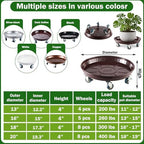 3 Packs Metal Plant Caddy with Wheels 13" Rolling Plant Stand Heavy Duty Plant Dolly with Casters for Indoor and Outdoor Large Planter Casters Potted Plant Mover,Copper - Image 2