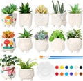 Hushee 12 Sets Ceramic Succulent Pots to Paint with Drainage by Hushee