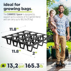 Plant Riser – Modular Pot Spacer for Grow Bags, Planters & Containers – UV-Resistant Drainage Tray for Airflow, Root Health & Cleaner Surfaces (Standard Black W/ 100 clips, 10 Pack) - Image 2