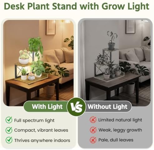 LASZOLA Plant Stand Indoor Tabletop Shelf Small for Desk, Wooden Brown - Image 4