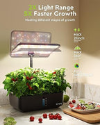 URUQ 12 Pods Hydroponics Growing System Remote Control Charcoal & 140Pcs Hydroponic Pods Supplies - Image 3