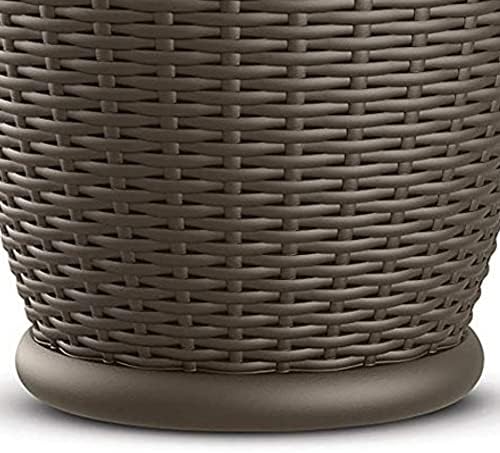 Suncast 2 Pack Wicker Planter w/Drillable Drain Holes, Decorative Indoor/Outdoor Pot, 18in, Java - Image 4