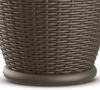 Suncast 2 Pack Wicker Planter w/Drillable Drain Holes, Decorative Indoor/Outdoor Pot, 18in, Java - Image 4