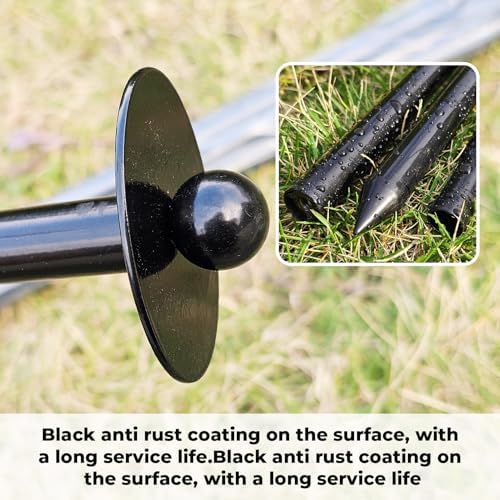 72 Inch Garden Stake Netting Support, Black Heavy Duty Powder Coated Steel Frame for Garden Fencing, Plant & Crop Protection from Wildlife (6 Sets) - Image 5