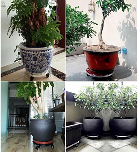 Plant Caddy with Wheels Heavy Duty,440Lb Capacity, Rolling Plant Stand, Planter Caddies Round Large Flower Pot Mover Plant Dolly Holder Planter Trolley Casters,White-33cm/13in - Image 3