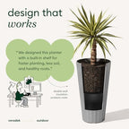 Veradek Column Series Tall Planter - Tapered Outdoor Planter with Shelf - Image 5