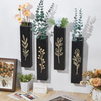 peacoblue Wood Wall Planter, 4 Pack Indoor Pocket Wall Vases Decor for Boho Farmhouse Living Room Bedroom Dried Flowers Faux Greenery Plants Black - Image 5