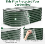 Kesfitt Raised Garden Bed Outdoor, Galvanized Steel Metal Raised Bed Planter for Vegetables, 24-Inch Deep Open Bottom Backyard Garden Bed 6x3x2 ft, Forest Green - Image 5