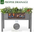 Raised Garden Bed with Legs, 48x24x30'', Outdoor Wood Elevated Planter Box, Thick Legs, w/Liner - Image 3