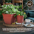 The HC Companies 12 Inch Eclipse Square Planter with Saucer - Indoor Outdoor Plant Pot for Flowers, Vegetables, and Herbs, Warm Gray (Pack of 4) - Image 6