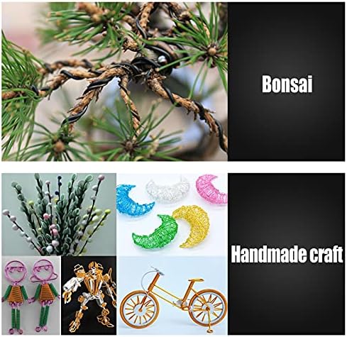 Bonsai Tool Kit - Aluminum Wire (1mm, 1.5mm, 2mm) - Black - 10M Rolls - Kit Includes Wire Cutter, Mesh Pads - Part Number: 15GD919 - Image 4