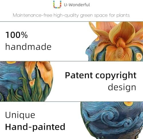 Starry Night Plant Pot - 6.8inch Unique Flower Pot - Image 4