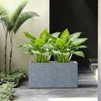 Kante 23" L Rectangular Slate Gray Concrete/Fiberglass Indoor Outdoor Modern Planter by Unknown