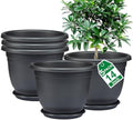 5 Packs 14 inch Flower Pots + Saucers, Large Indoor & Outdoor Pot by Shineloha