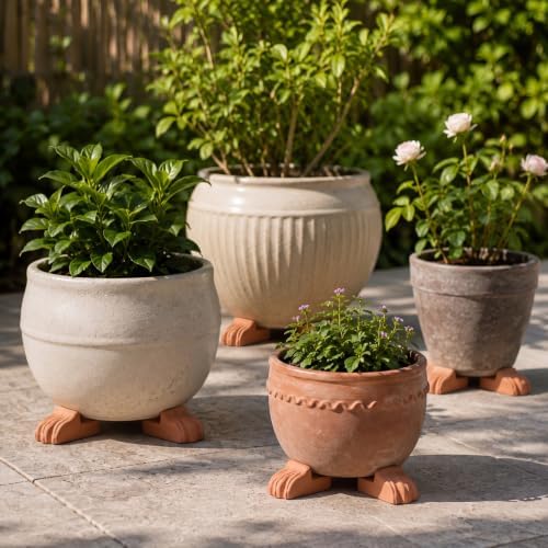 LemonRoad 12 Set Lion Paw Pot Feet for Outdoor Planters, Terra Cotta Cement - Image 5