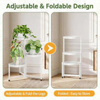 LASZOLA Plant Stand Indoor Outdoor with Large 10 Inch Plastic Tray, White - Image 5