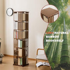 SOBIBO Bamboo Rotating Bookshelf Tower, 360° Spinning Bookcase, 6-Tier Narrow Floor Standing Storage Rack for Corner, Office, Room (Walnut) - Image 7