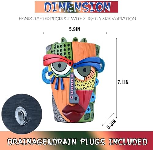 Midogaigai Abstract Face Planter Pots for Indoor Plants & Flowers Deco Gift - Image 4
