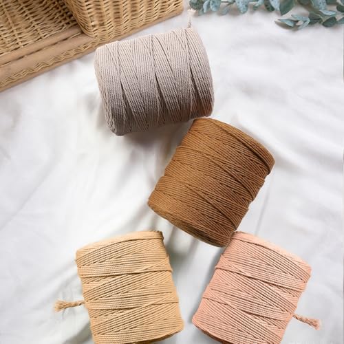 Macrame Cord 3mm x 875yards, Soft Colored Macrame Rope, Natural Cotton Cord for Plant Hangers, Wall Hanger, Decorative Projects(Golden Brown) - Image 2