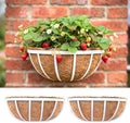 LaLaGreen Window Planter Box (16 Inch, 2 Pack) White Metal Deck Railing Flower Boxes with Coco Liners, Rectangular Wall Planters for Outdoor Plants Horse Troughs Fence Balcony Garden Herb Patio Porch by L%C3%A1L%C3%A1Green