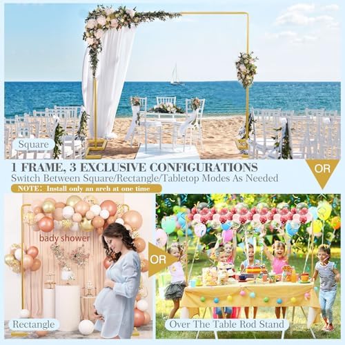 8.2FT Square Wedding Arch Backdrop Stand Adjustable,Garden Trellis - Image 2