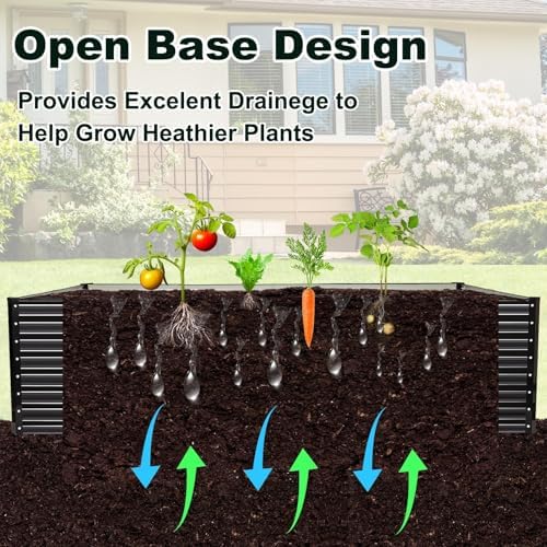 JERIA 8×4×2ft Galvanized Raised，Outdoor Metal Raised Garden Bed, Rectangular Deep Root Planter Box for Vegetables, Flowers, Herbs - Image 5
