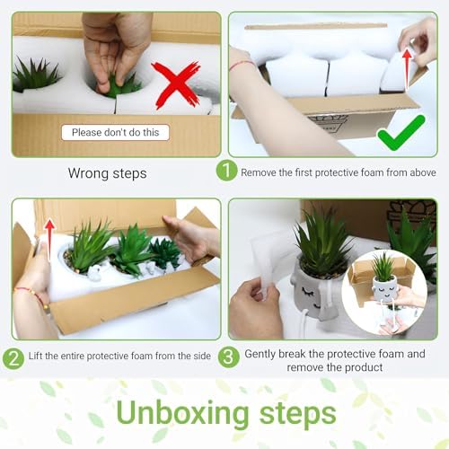 Zerzsy 3 Pack Faux Plants Small Artificial Succulents, Fake Plant Modern Farmhouse Decor, Mini Plants Succulent Pots Bathroom Decor, Office Desk Accessories - Image 6