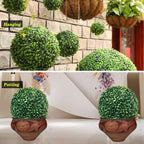 Artificial Green Plant Decorative Balls Round Dia 14in, Faux Boxwood Decorative Balls, Pendant Ceiling Hanging Grass Ball, Decor Greenery Eucalyptus Topiary Ball - Image 3