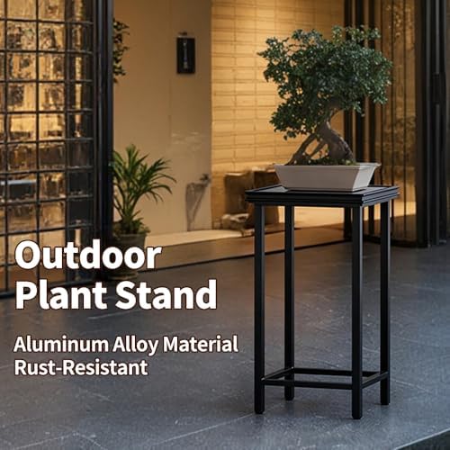 Tall Plant Stand Outdoor & Indoor, Black Aluminum Plant Shelf - Image 2