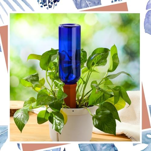 Teenyyou 12 Pcs Watering Spikes for Indoor Plants Include Terracotta Self Watering Spikes Devices and 26 oz Plastic Bottles Slow Release Vacation Insert Automatic(Blue) - Image 7