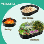 YSEJOMP 12" Tall Oval-Shaped/Elliptic Metal Raised Garden Bed Outdoor Black - Image 2