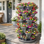 5-Tier Stackable Strawberry Garden – 24 Quart Indoor / Outdoor Stacking Planter with Drip Saucer – Grow Herbs, Strawberries, and Flowers from The Kitchen or Backyard – Plant and Stack! Easy Gardening - Image 6