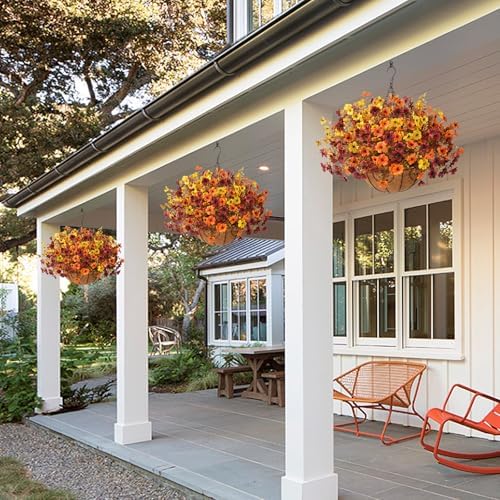 Artificial Fake Hanging Baskets Fall Flowers for Outdoors Decoration - Image 4