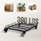 Idzo Plant Caddy with Wheels Lockable Heavy Duty Trolley Capacity 385 Lbs, Metal Cast Iron Plant Dolly, Plant Stand with Wheels Repositioning Heavy Pots 12Inch, Hauling Heavy Household Items - Black - Image 5