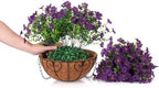 HyeFlora Artificial Fake Hanging Plants Flowers with Basket Outdoor Decor Faux Silk Dasiy Flower Arrangements in Pot Planter for Porch Home Indoor Patio Garden Yard Decoration - Image 5