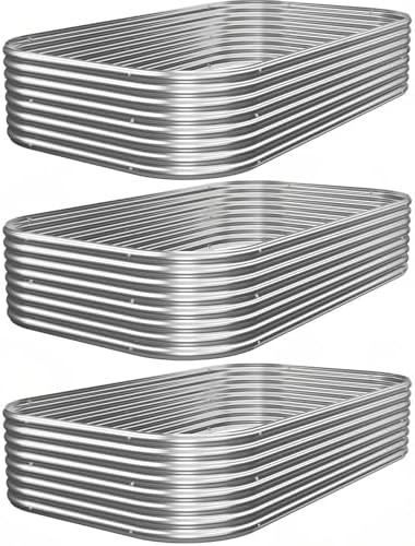 3 PCS 4x2ft Galvanized Raised Garden Bed Outdoor, Metal Garden Bed for Vegetables, Above Ground Garden Box for Flower, Steel Raised Beds for Gardening by Mostmahes