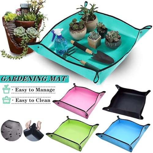 2 PCS Waterproof Gardening Planting Mat, Succulent Repotting Transplanting for Garden Plant Flower Pot Potting Plants Pad(PVC Blue 100x100CM) - Image 3