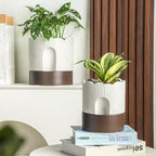 Nihow Ceramic Self Watering Pots for Indoor Plants, 6 Inch,Beige - Image 5