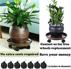 12 Packs Plant Caddy with Wheels 11.8" Plastic Rolling Plant Dolly Coasters Heavy-Duty Wheeled Planter Mover Rollers Indoor Outdoor Wheeled Flower Pot Base Suacers with Casters, Brown - Image 6
