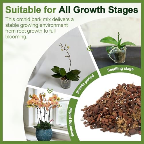 Orchid Bark Potting Mix 18 Quart, Mix Pine Bark,Perlite, Sphagnum Moss and Clay Pebbles for Plants, Orchid Garden Soil for Potting,Repotting - Image 5