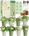 8 Herb Indoor Window Garden Kit – Complete Set with Tools – Unique Gift for Women, Mom, Friend – Birthday, Christmas, Mother's Day – Beginner Gardening Lovers for Kitchen Windowsill by PLANTMEW
