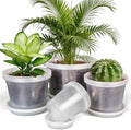 4/6/8/10 Inch Clear Nursery Pots with Drainage and Saucers, 24 Pack Clear Plant Pots, Variety Size Plastic Orchid Flower Pot for Indoor Outdoor by Unknown