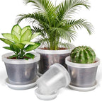 4/6/8/10 Inch Clear Nursery Pots with Drainage and Saucers, 24 Pack Clear Plant Pots, Variety Size Plastic Orchid Flower Pot for Indoor Outdoor by Unknown