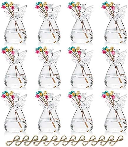 Sziqiqi Glass Guardian Angel Hanging Bud Vase, Plant Containers, 12Pcs by SZIQIQI