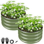 ZXZYHFTY Round Raised Garden Bed Set, 2 Pack, 2 x 2 x 1 Ft, Green by ZXZYHFTY