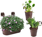 HowRU Metal Iron Flower Pots for Railing Fence Hanging Bucket Pots(5 Pcs) and Hanging Flower Pots Metal Iron Bucket Planter(10 Pcs) (Bronze) - Image 5