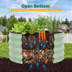 3-Pack Round Raised Garden Bed Outdoor 2x2x1ft Planter Box, Avocado - Image 6