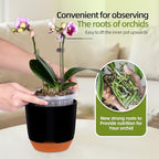 QCQHDU 2 Pack 7.2 Inch Orchid Pots with Holes for Repotting, Double-Layer and Self Watering Orchid Pot with Good Air Circulation - Image 4