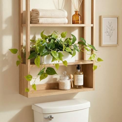MyGift Vibrant Lifelike Artificial Plant Pothos Leafy Vine Greenery in White Concrete Rectangular Planter Box - Image 3
