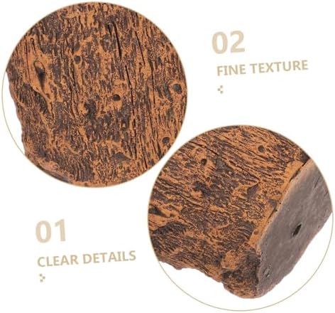 Mikikit Cement Stump Log Planter Brown Vintage Pot for Succulents - Image 3